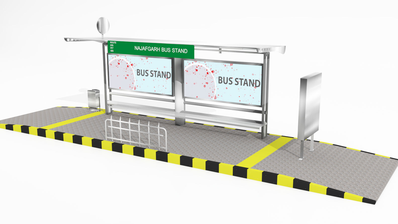 bus stand  3D model_2