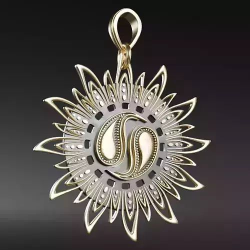 Sun mandala india symbols - 3D printable model 3D print model