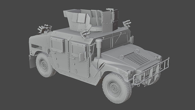 Hummer Humvee M1151 detailed military vehicle 3D model 4