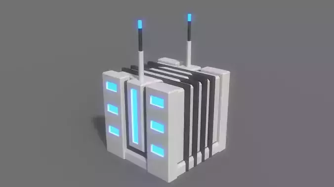 PBR Sci-Fi Building A01 Low-poly 3D model