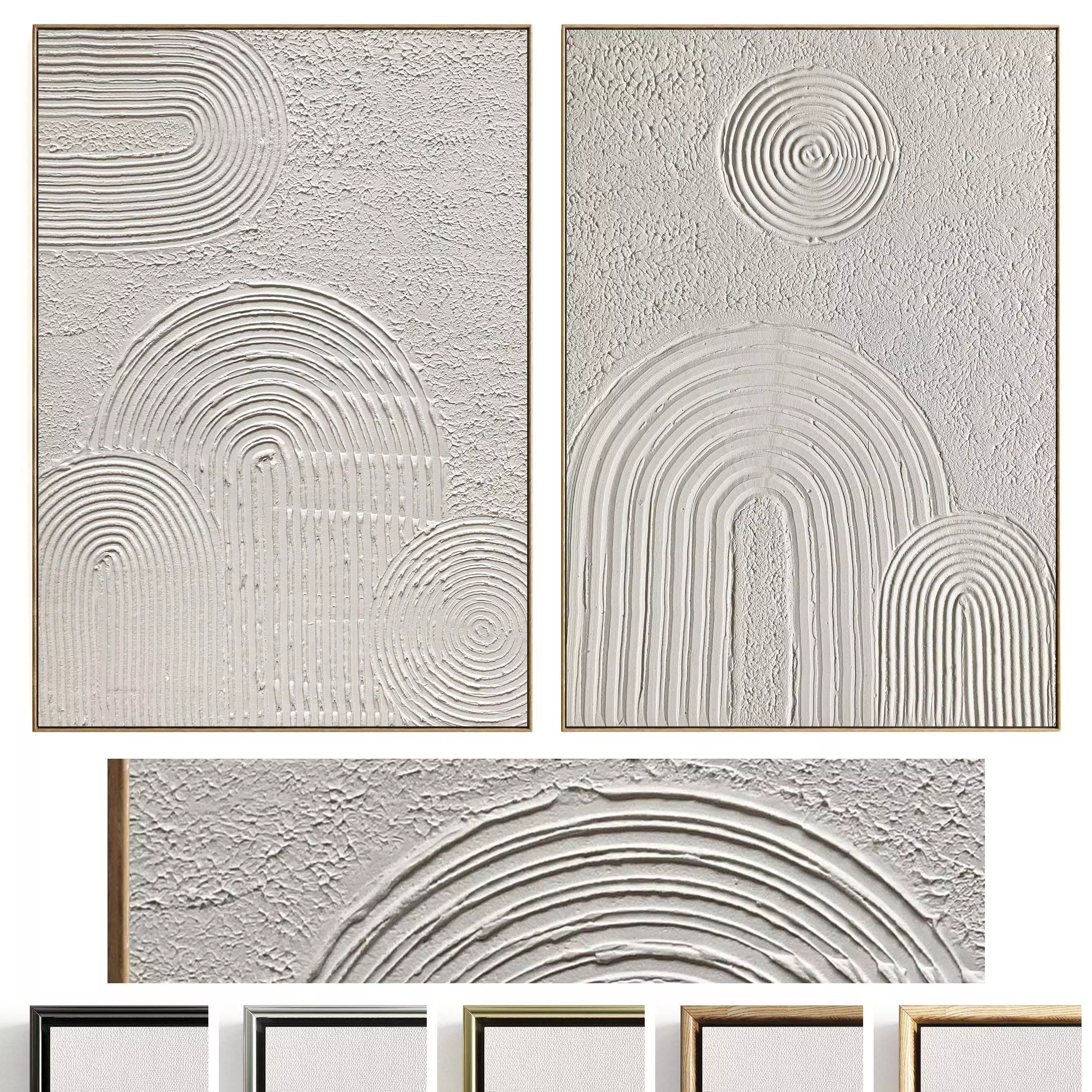 Plaster Two Photo Frame 491 Low-poly 3D model_0