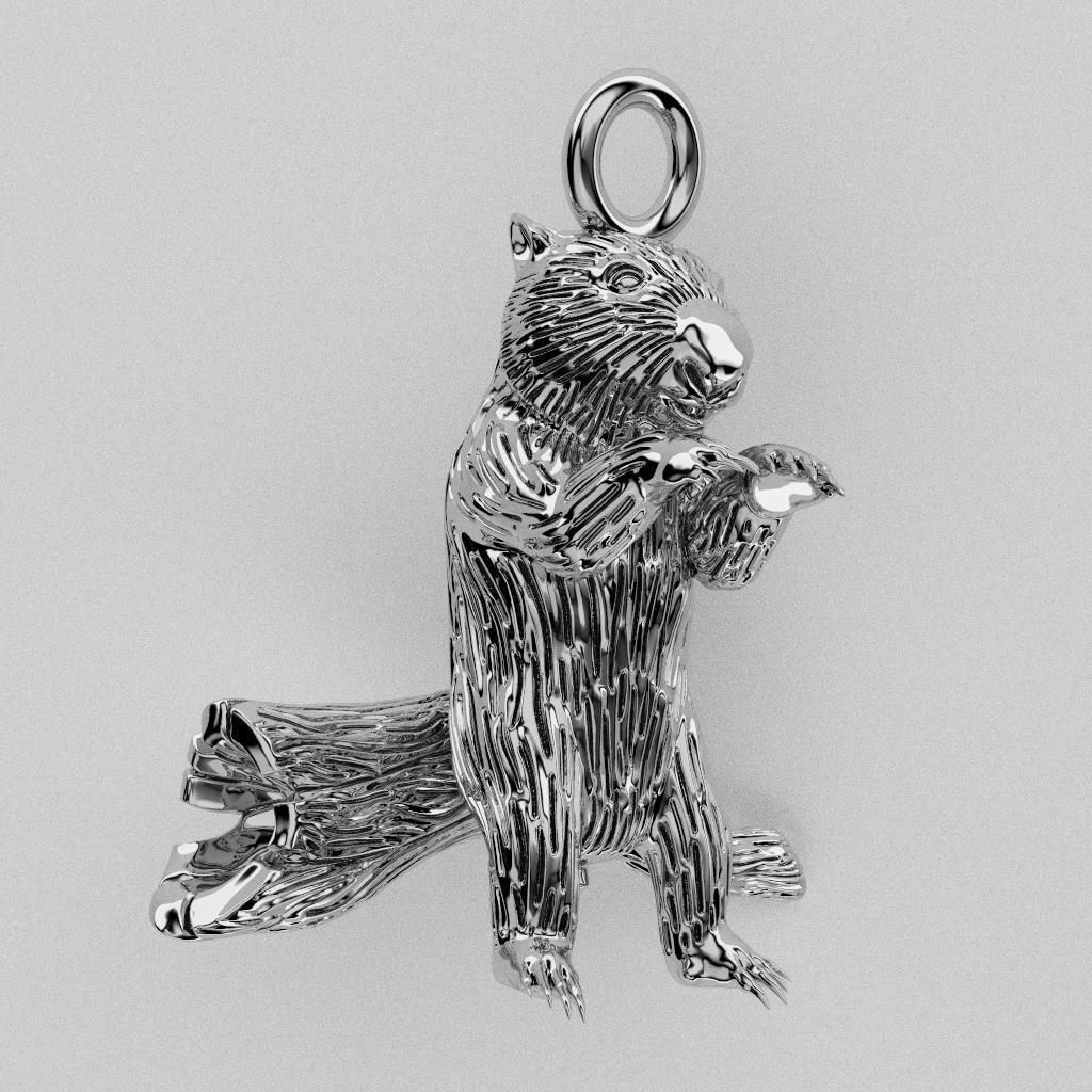 wombat pendant 3D print model_3