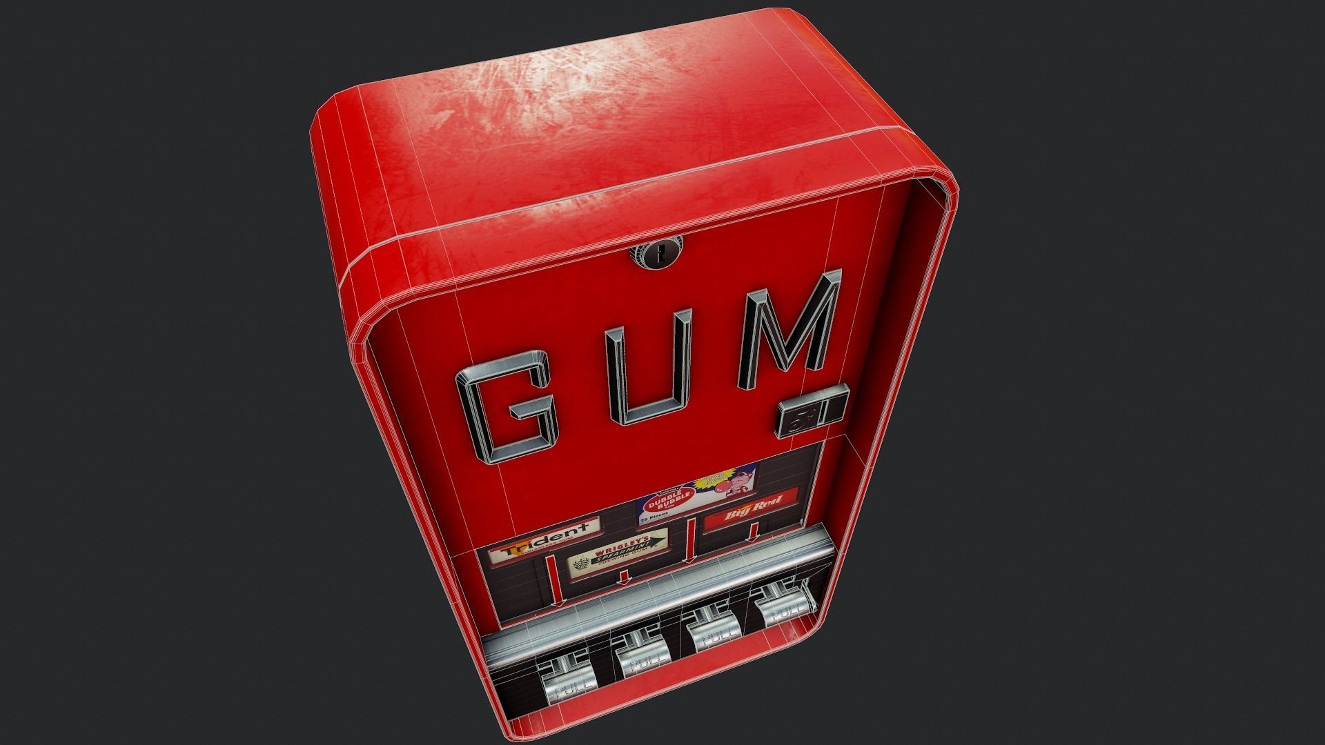 Vintage Gum Machine - Tutorial Included Low-poly 3D model_9