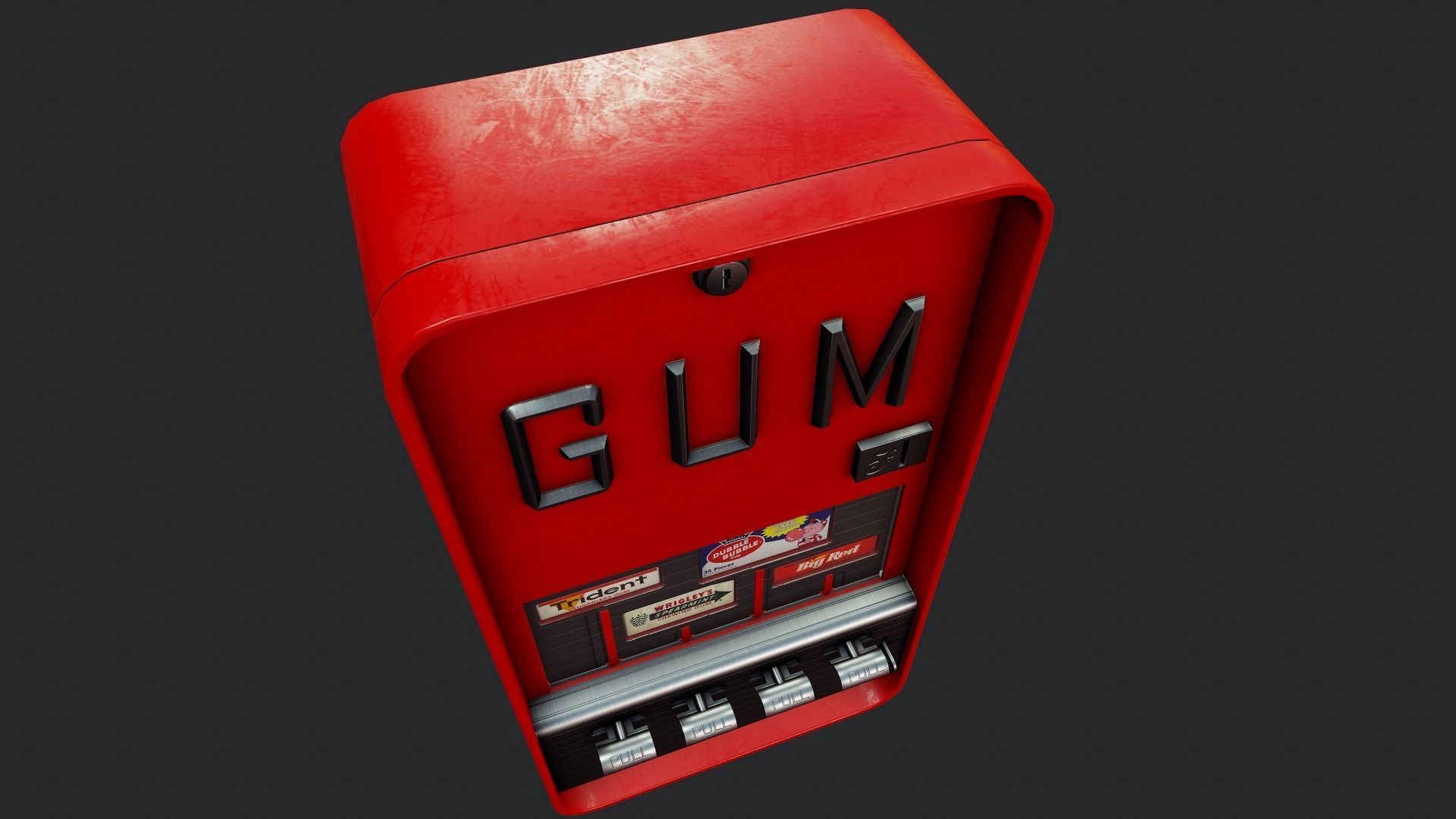 Vintage Gum Machine - Tutorial Included Low-poly 3D model_8