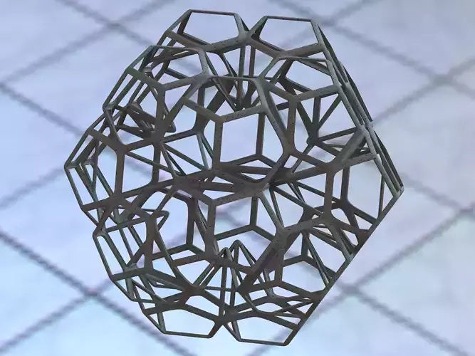 Wireframe Shape Penta Flake Dodecahedron 3D print model