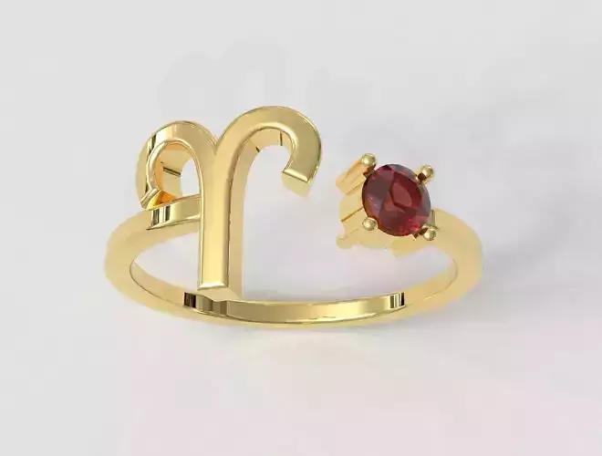 Zodiac Ring - Aries 3D print model