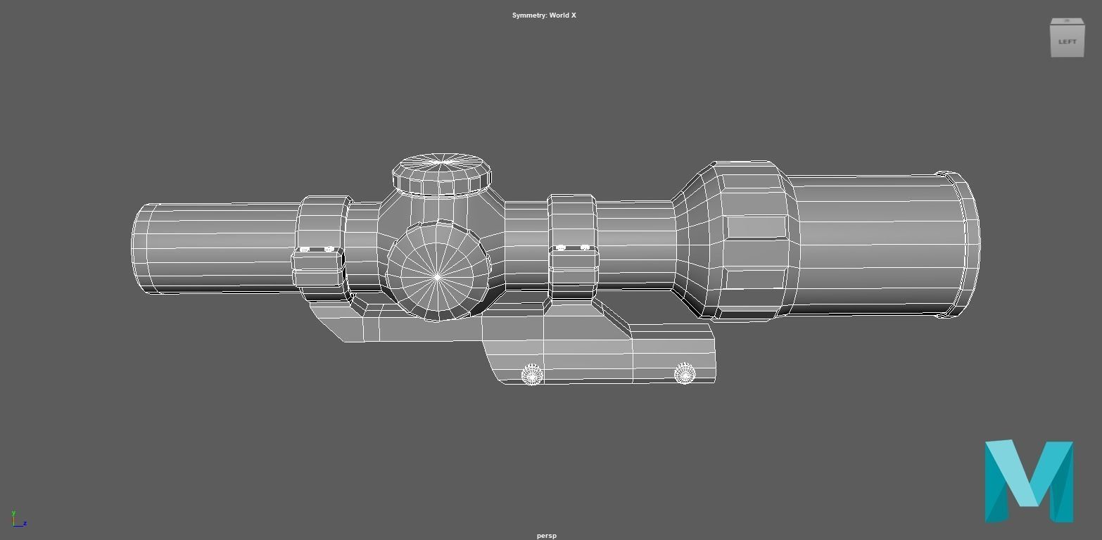 Scope 6X Low-poly 3D model_7