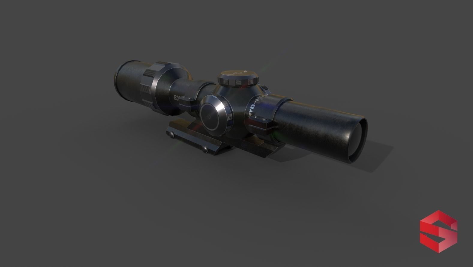 Scope 6X Low-poly 3D model_2