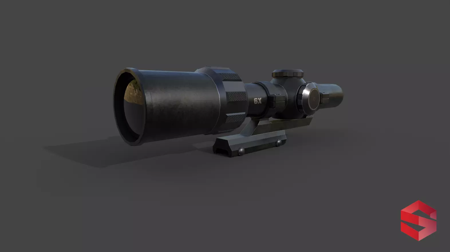 Scope 6X Low-poly 3D model_0