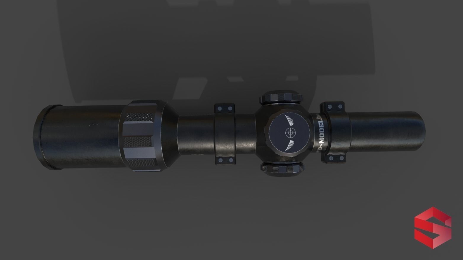 Scope 6X Low-poly 3D model_5
