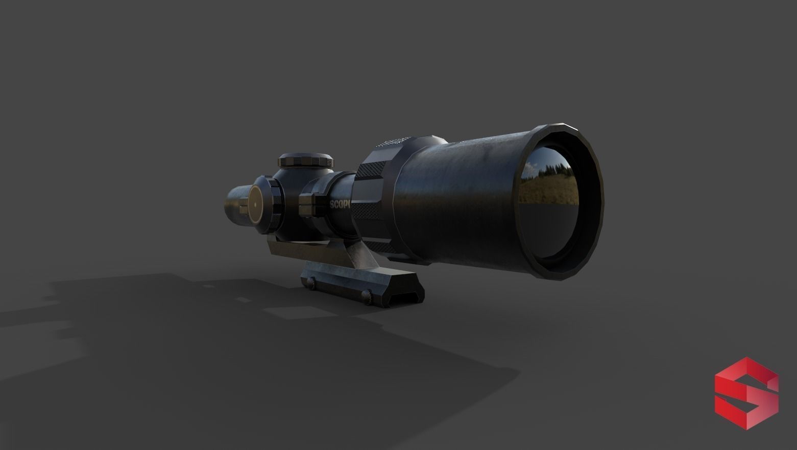 Scope 6X Low-poly 3D model_4