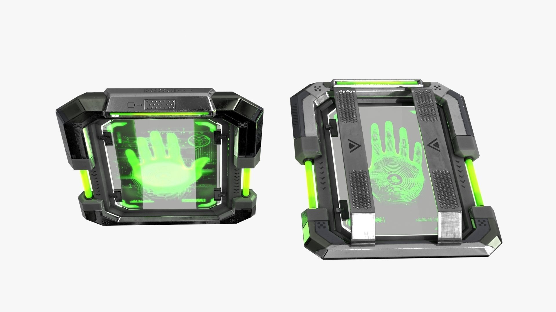 Sci-Fi Digital Hand Scanner Low-poly 3D model_6