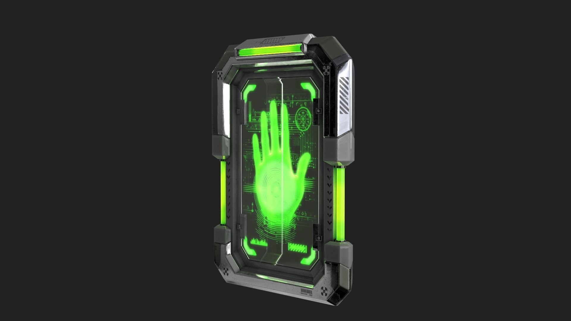 Sci-Fi Digital Hand Scanner Low-poly 3D model_13