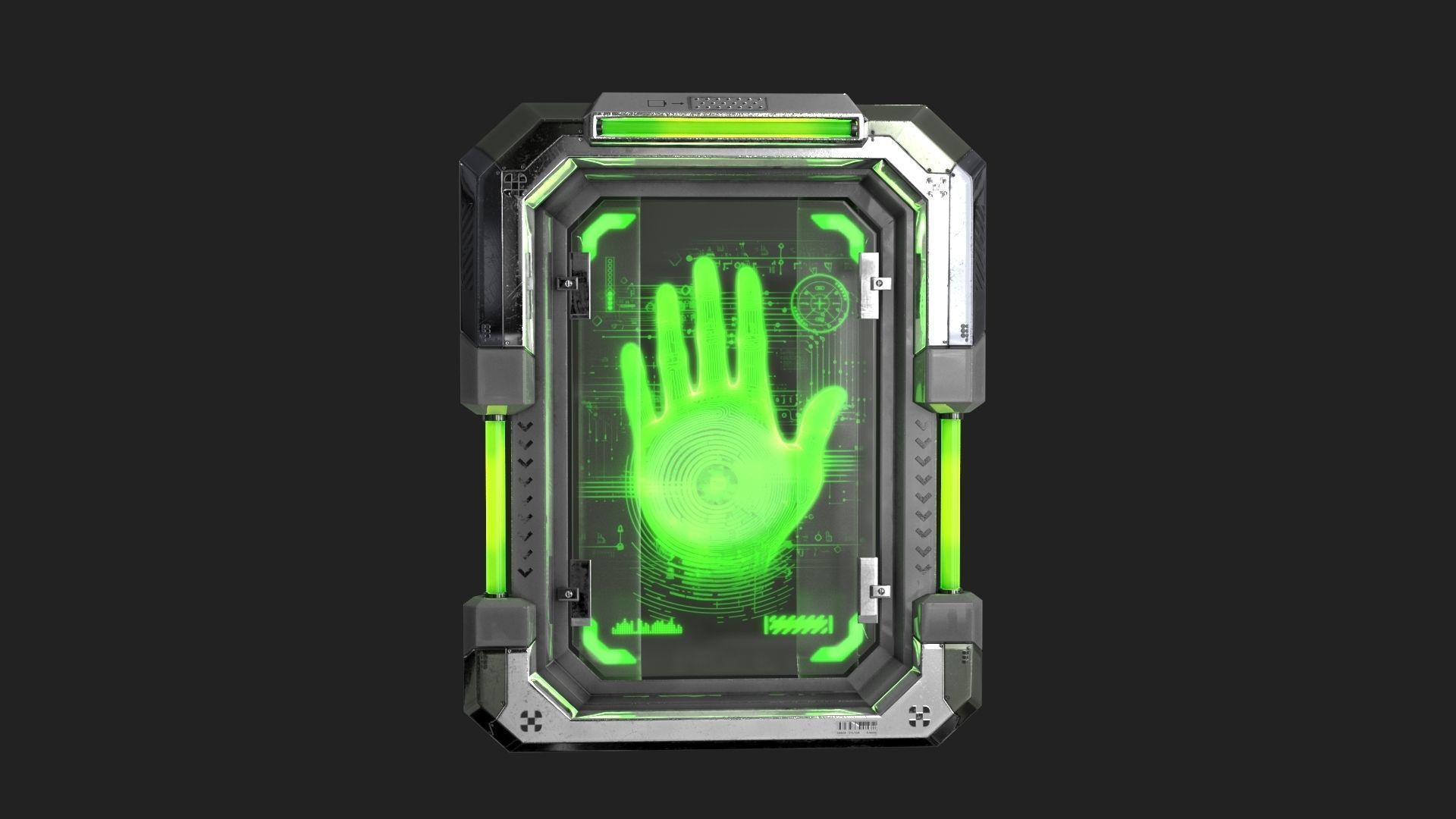 Sci-Fi Digital Hand Scanner Low-poly 3D model_9