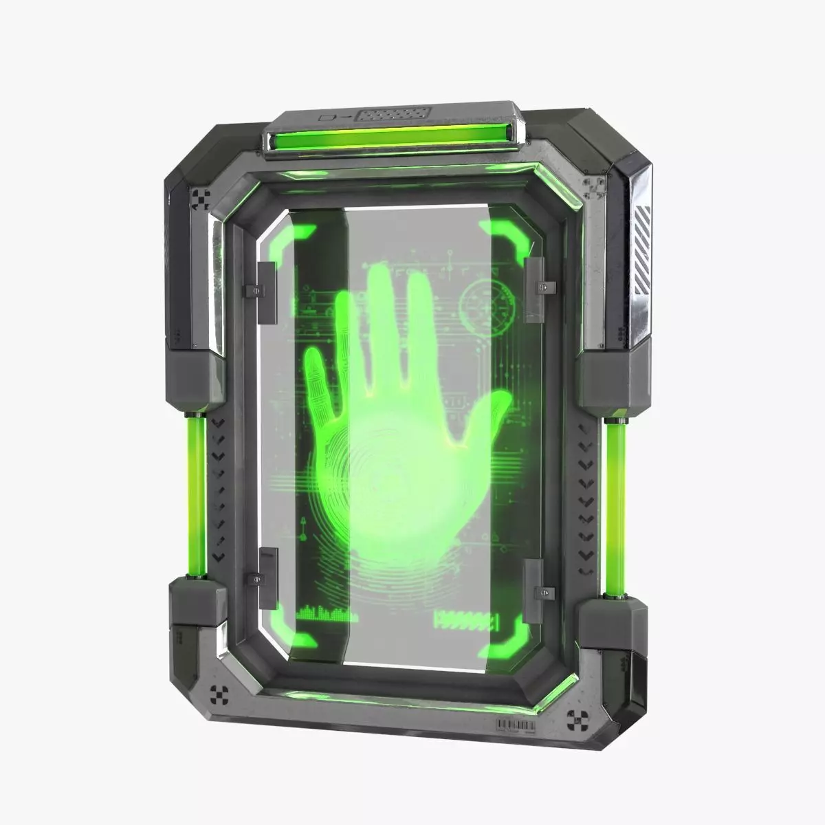 Sci-Fi Digital Hand Scanner Low-poly 3D model_0