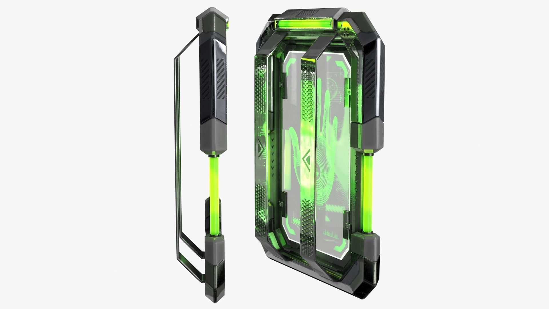 Sci-Fi Digital Hand Scanner Low-poly 3D model_8