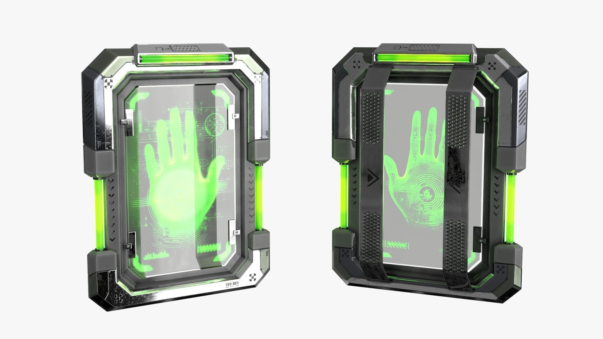 Sci-Fi Digital Hand Scanner Low-poly 3D model_3