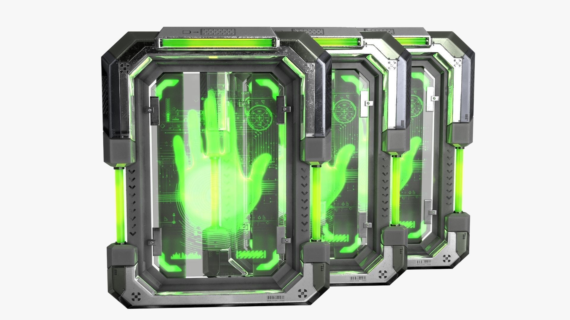 Sci-Fi Digital Hand Scanner Low-poly 3D model_7