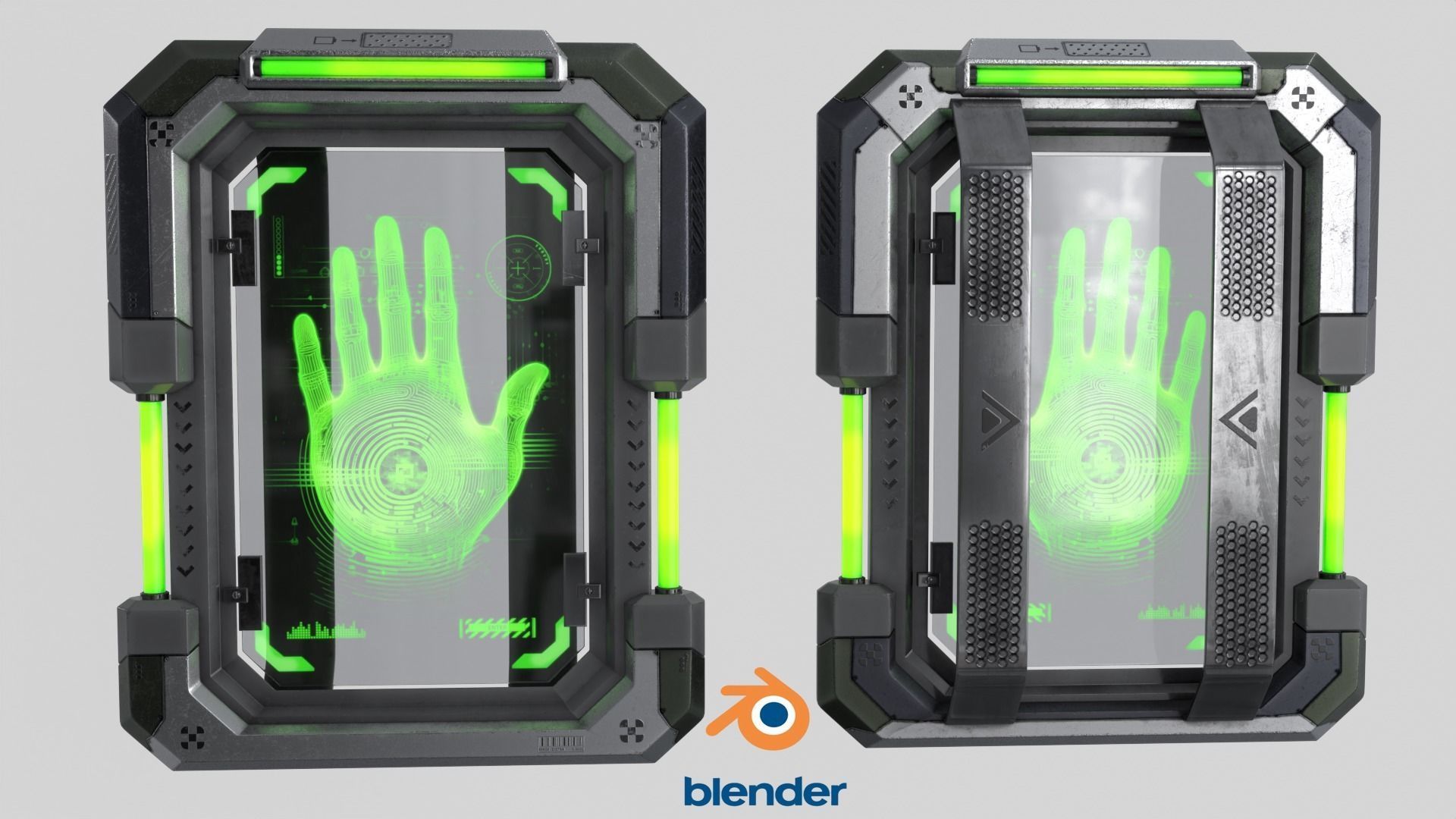 Sci-Fi Digital Hand Scanner Low-poly 3D model_4