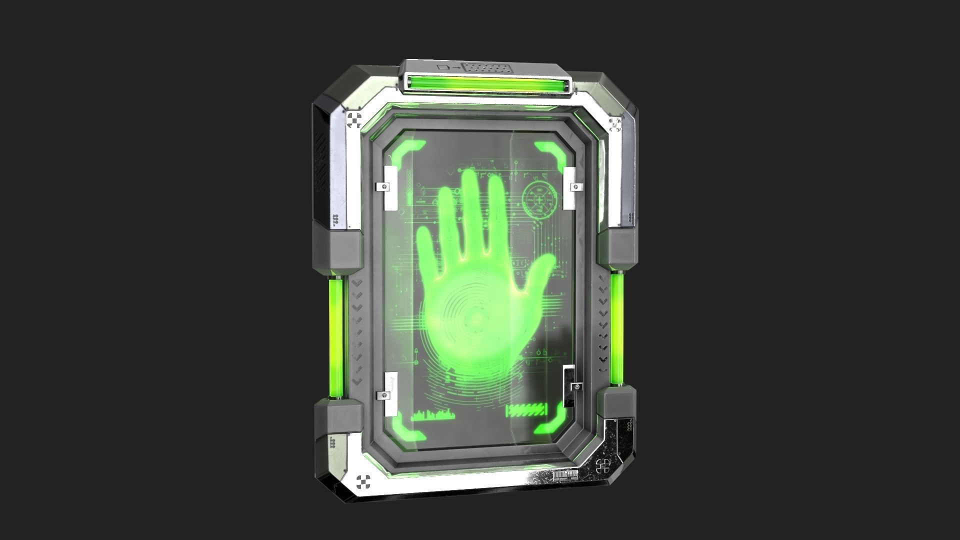 Sci-Fi Digital Hand Scanner Low-poly 3D model_10