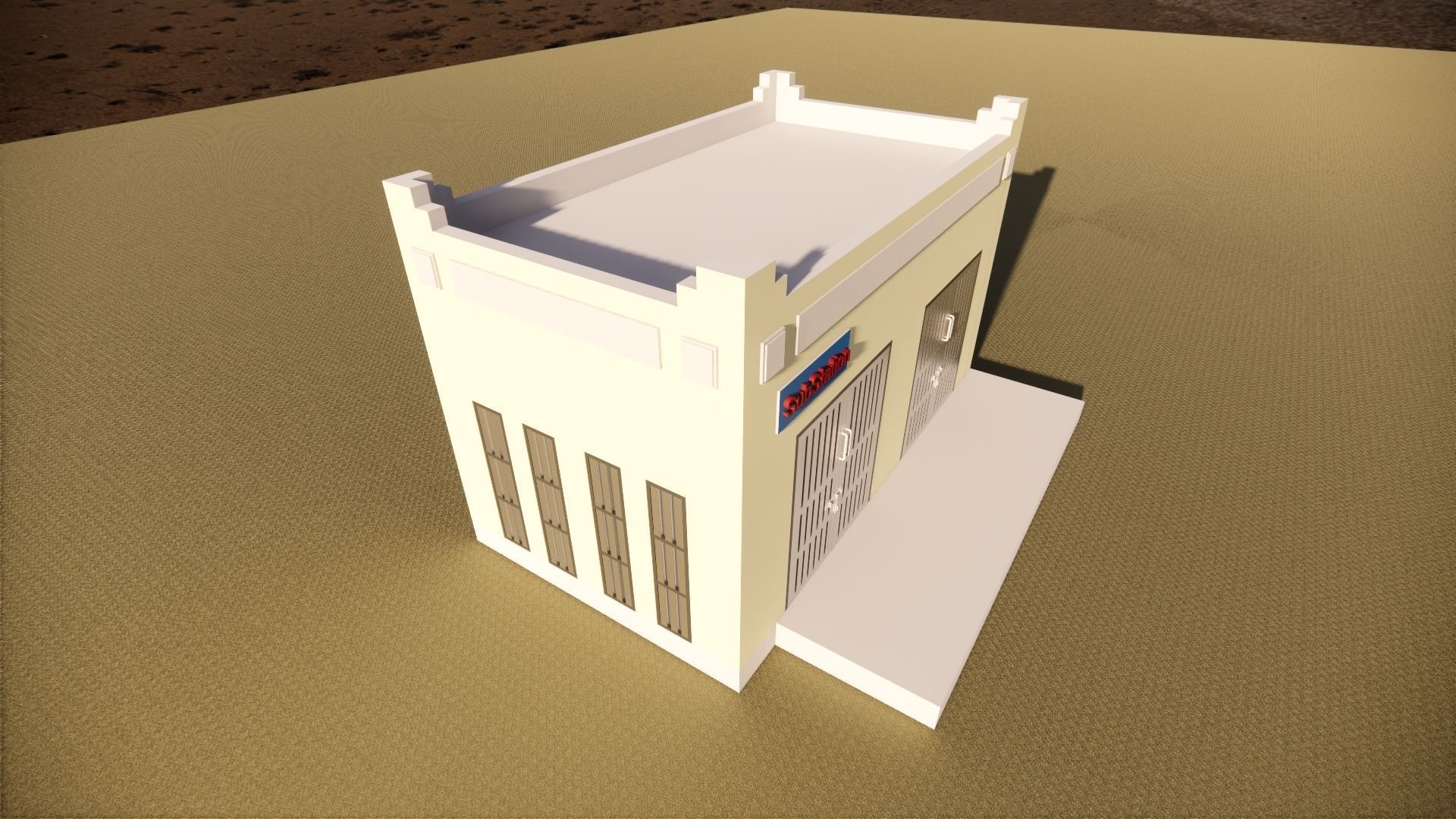 Small Electrical Substation Building in Revit 3D model_3