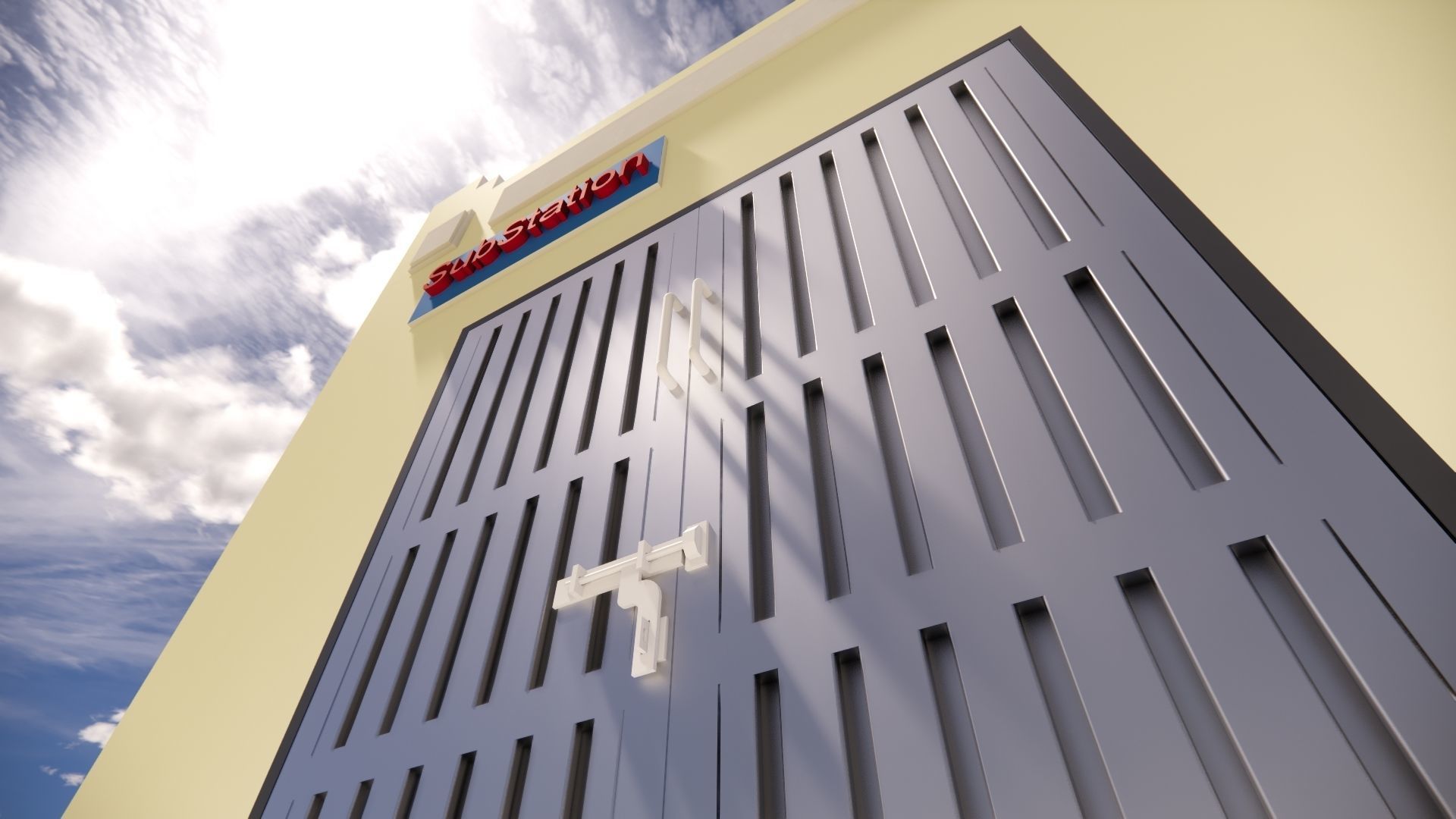 Small Electrical Substation Building in Revit 3D model_4