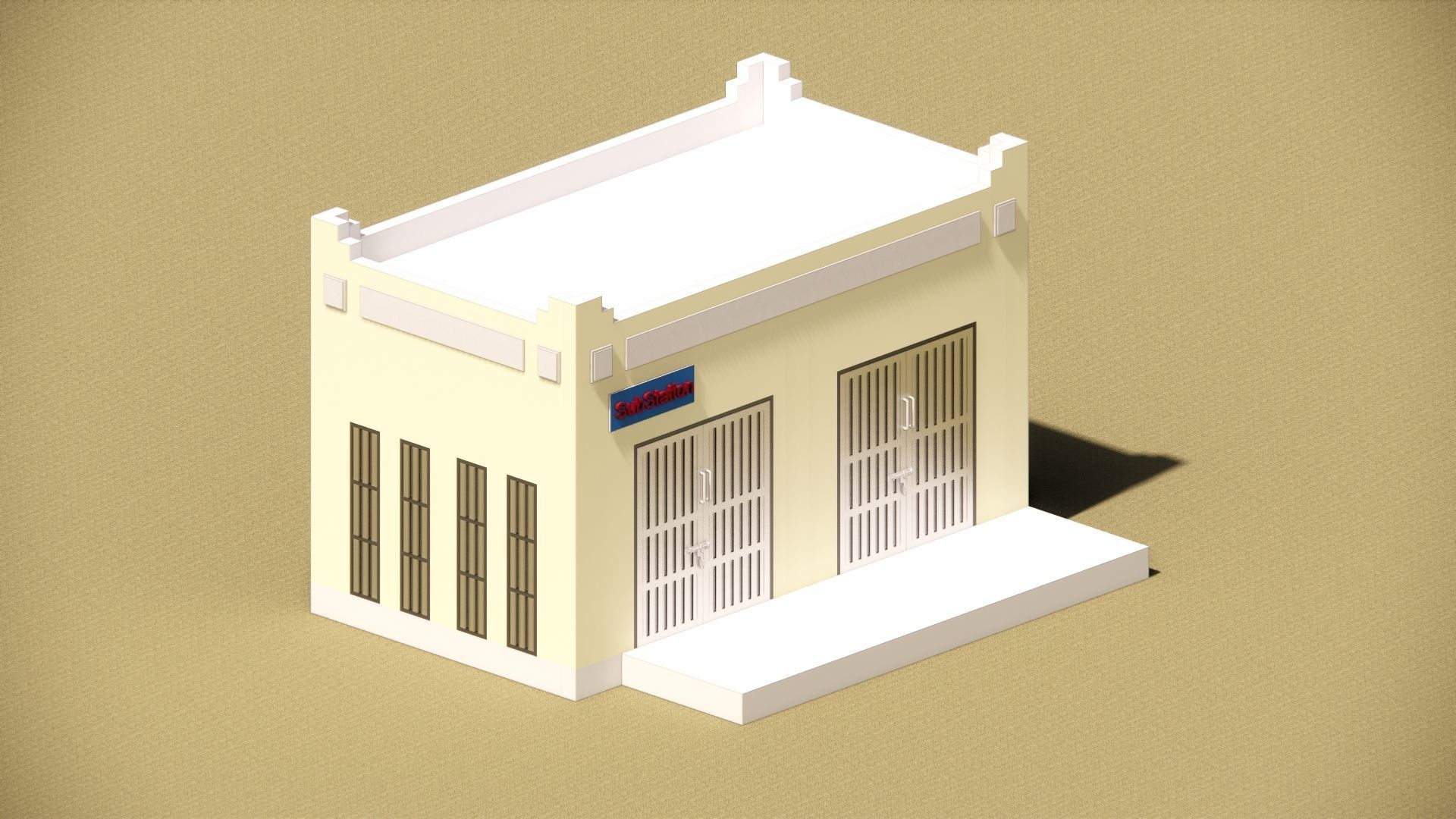 Small Electrical Substation Building in Revit 3D model_5