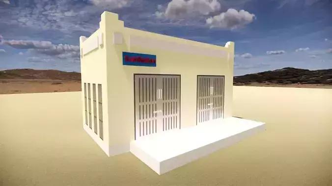Small Electrical Substation Building in Revit 3D model
