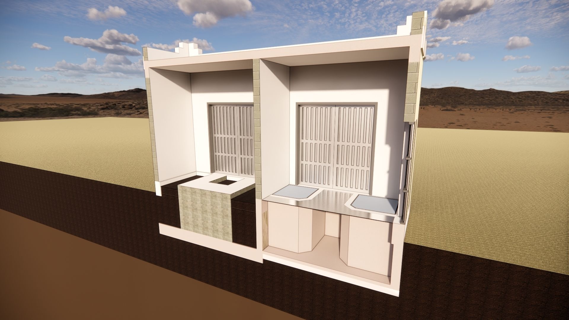 Small Electrical Substation Building in Revit 3D model_10