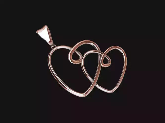 Double Hearts Pendant 3D print model