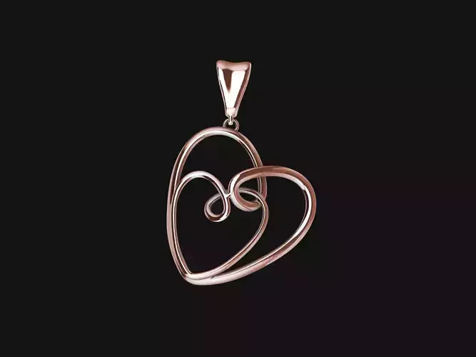 Contemporary Heart Twisted Pendant 3D print model
