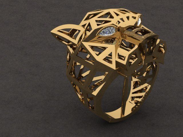tiger ring 3D print model_3