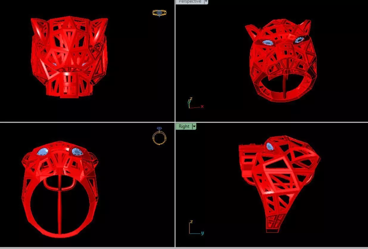 tiger ring 3D print model_0