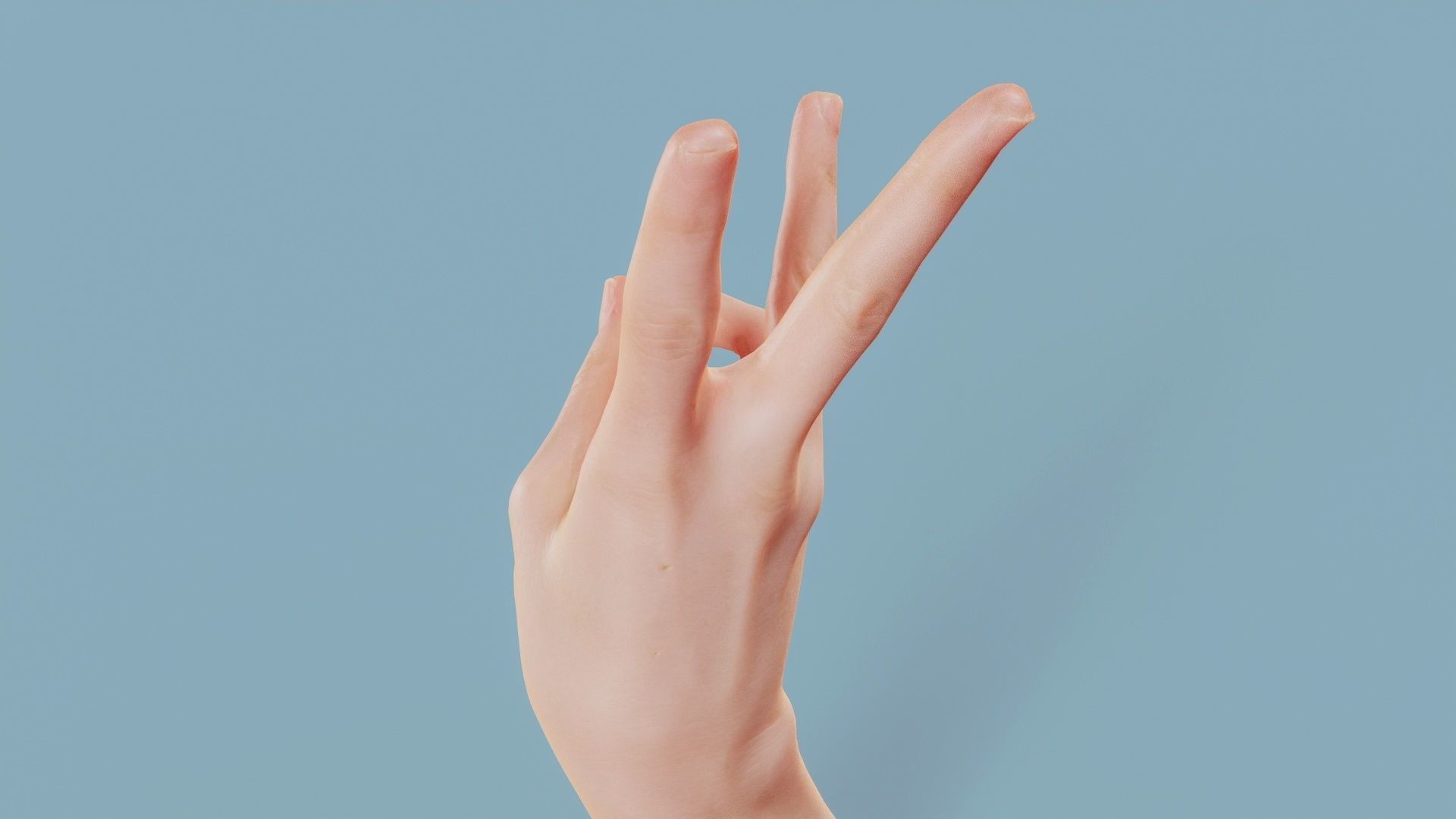 Three Please Single Hand 007 Low-poly 3D model_7