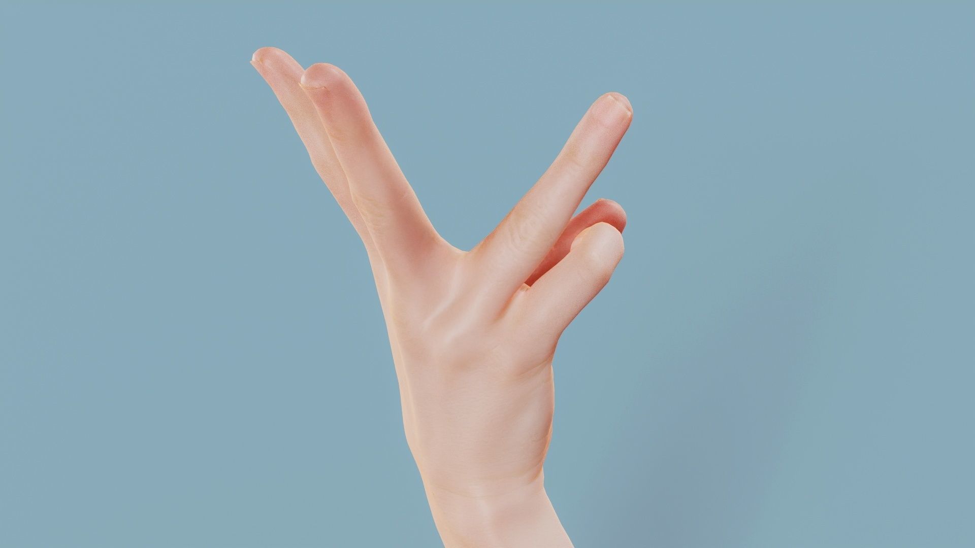 Three Please Single Hand 007 Low-poly 3D model_4