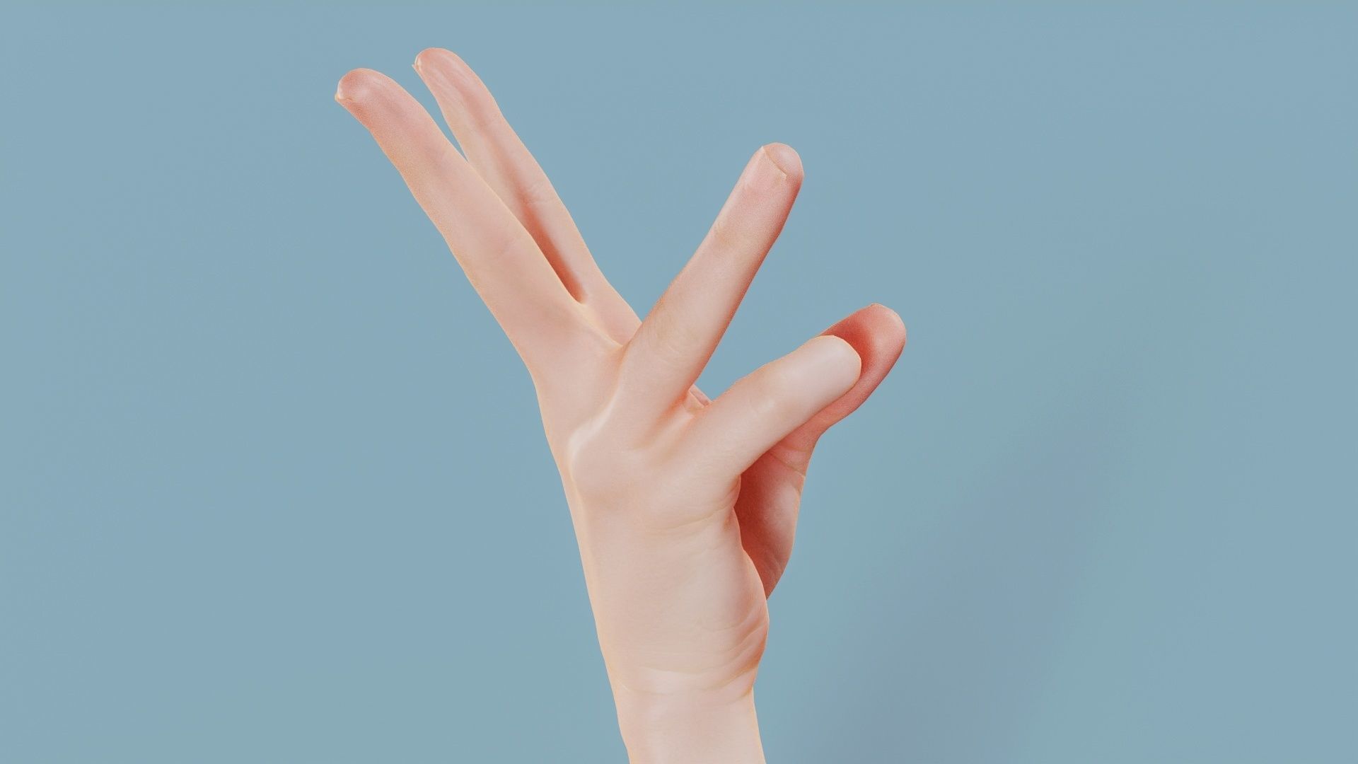 Three Please Single Hand 007 Low-poly 3D model_3