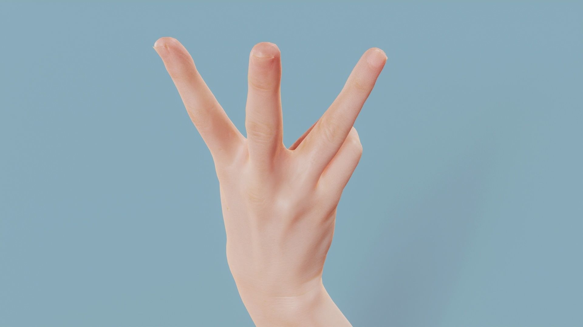 Three Please Single Hand 007 Low-poly 3D model_5