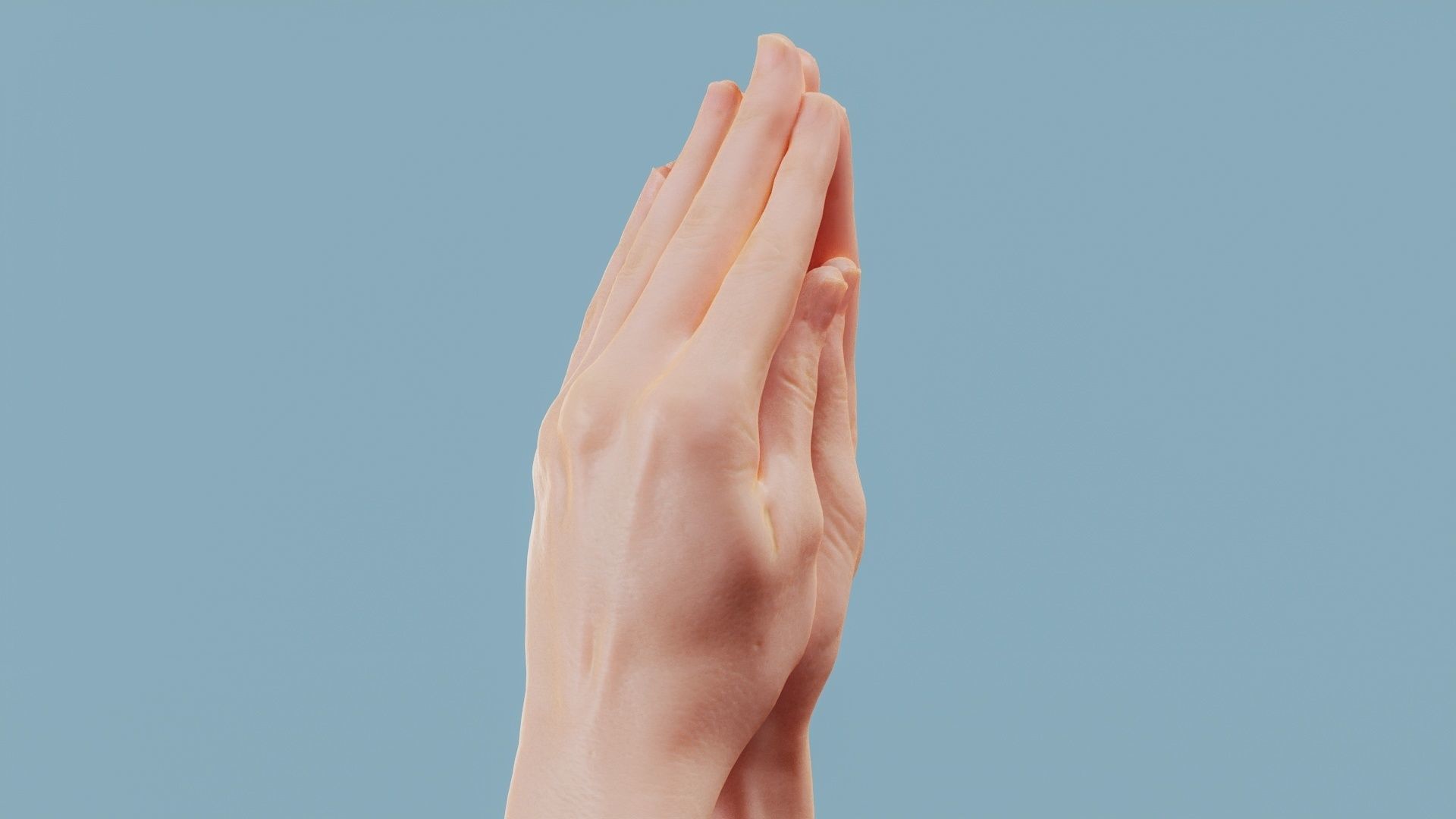The Prayer Duo Hands 005 Low-poly 3D model_2