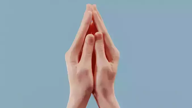The Prayer Duo Hands 005 Low-poly 3D model