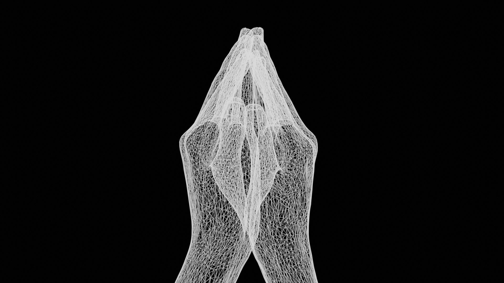 The Prayer Duo Hands 005 Low-poly 3D model_13