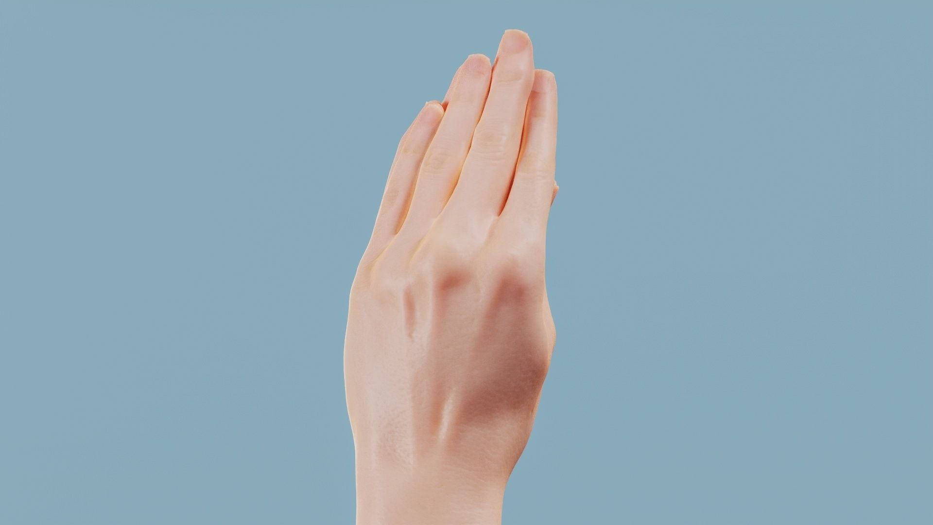 The Prayer Duo Hands 005 Low-poly 3D model_3