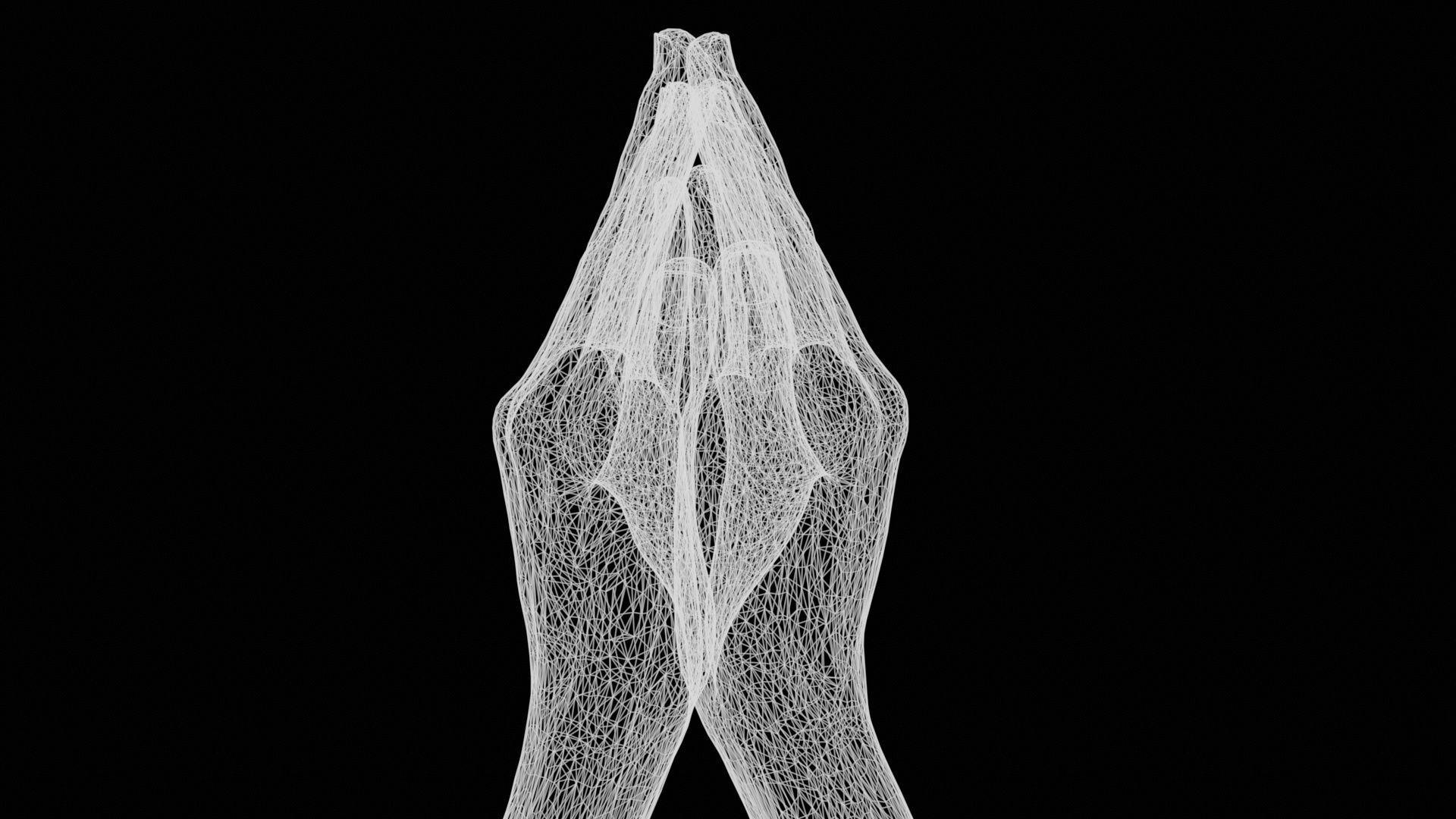 The Prayer Duo Hands 005 Low-poly 3D model_12