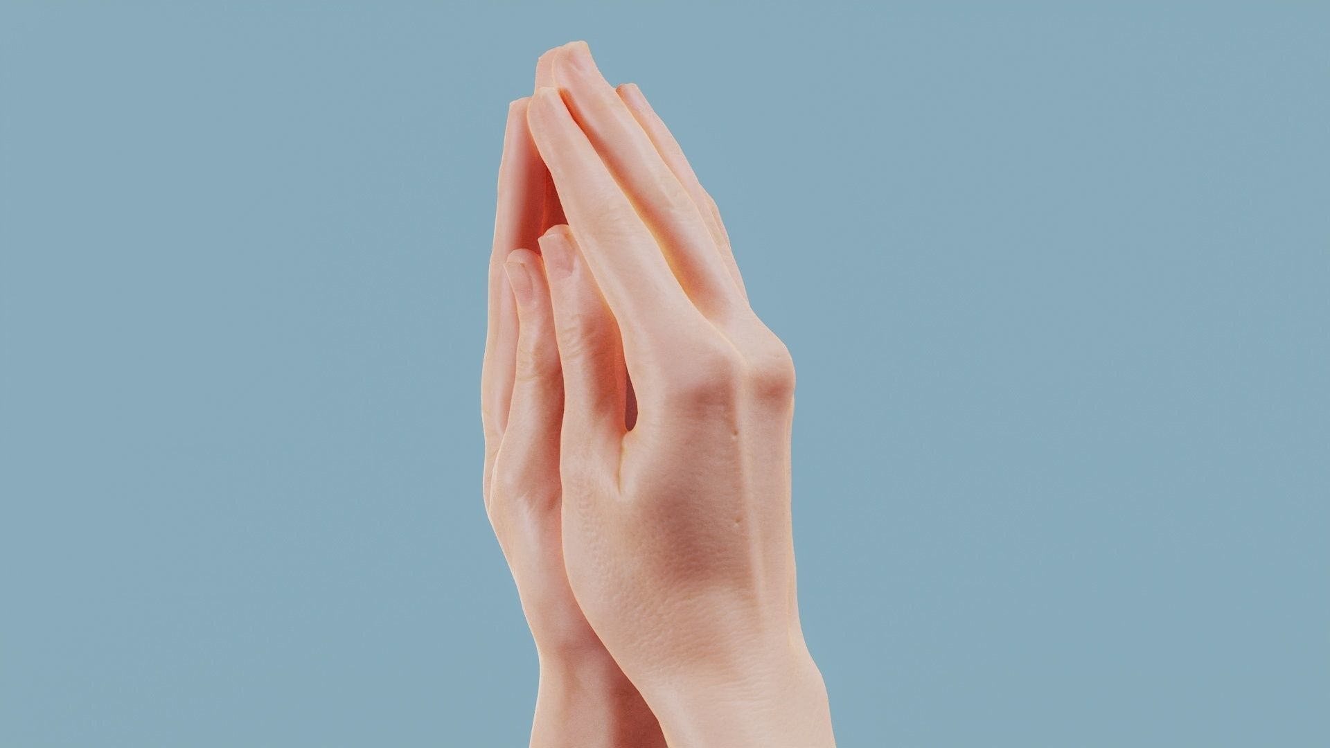 The Prayer Duo Hands 005 Low-poly 3D model_10