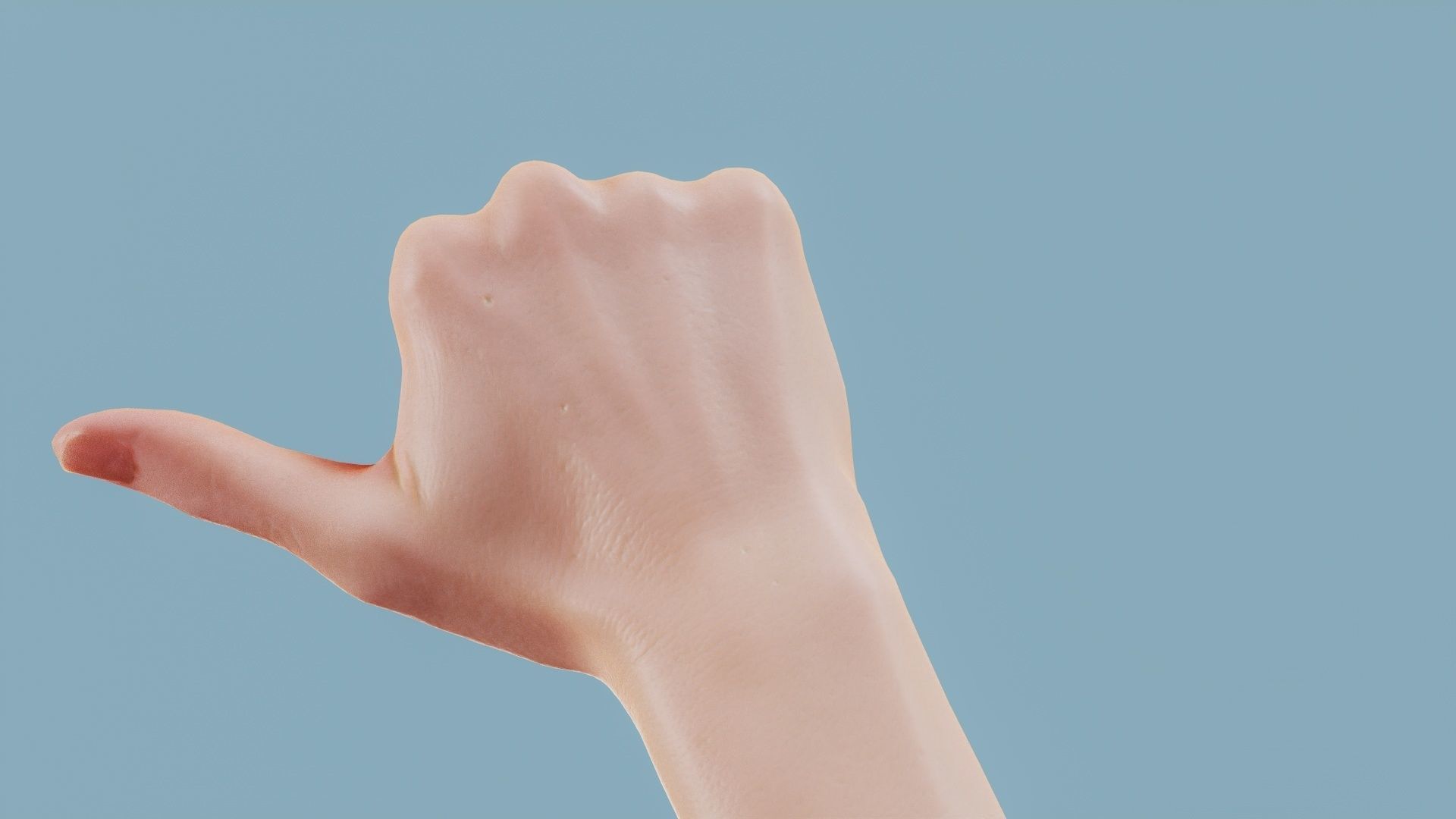 The Hitch Hiker Single Hand 013 Low-poly 3D model_6