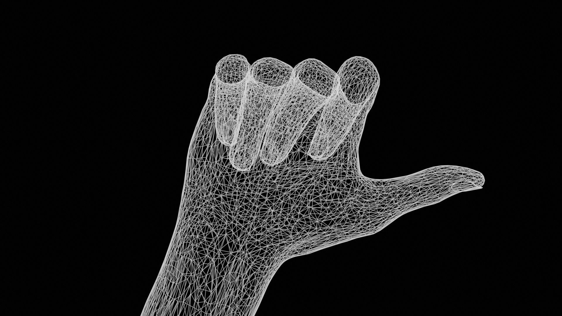 The Hitch Hiker Single Hand 013 Low-poly 3D model_12