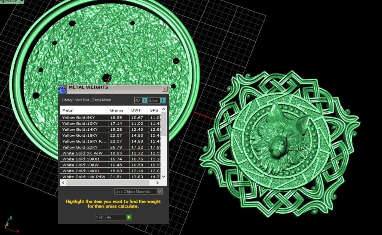 Wolf pendant 3D print model_5