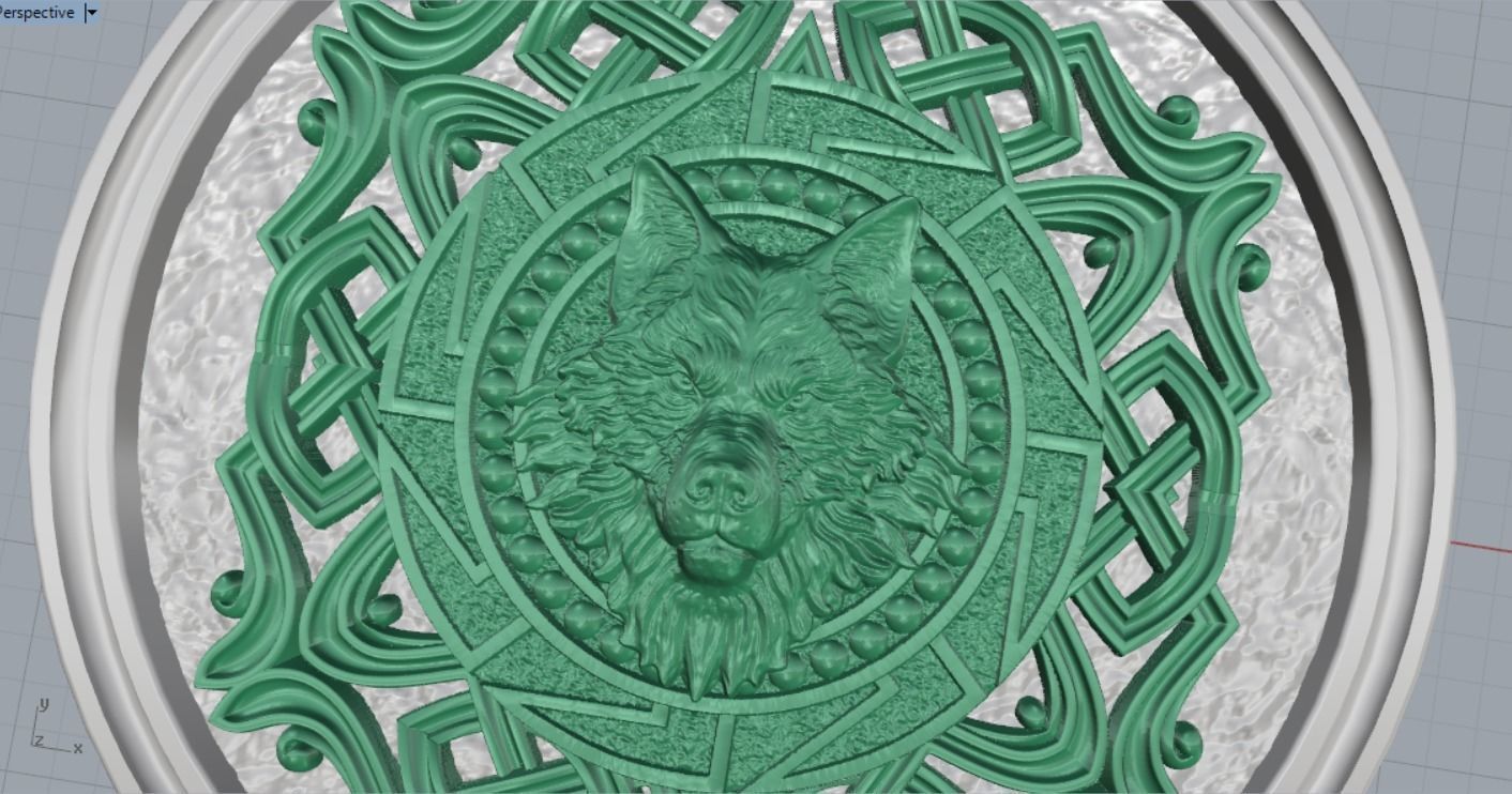 Wolf pendant 3D print model_14