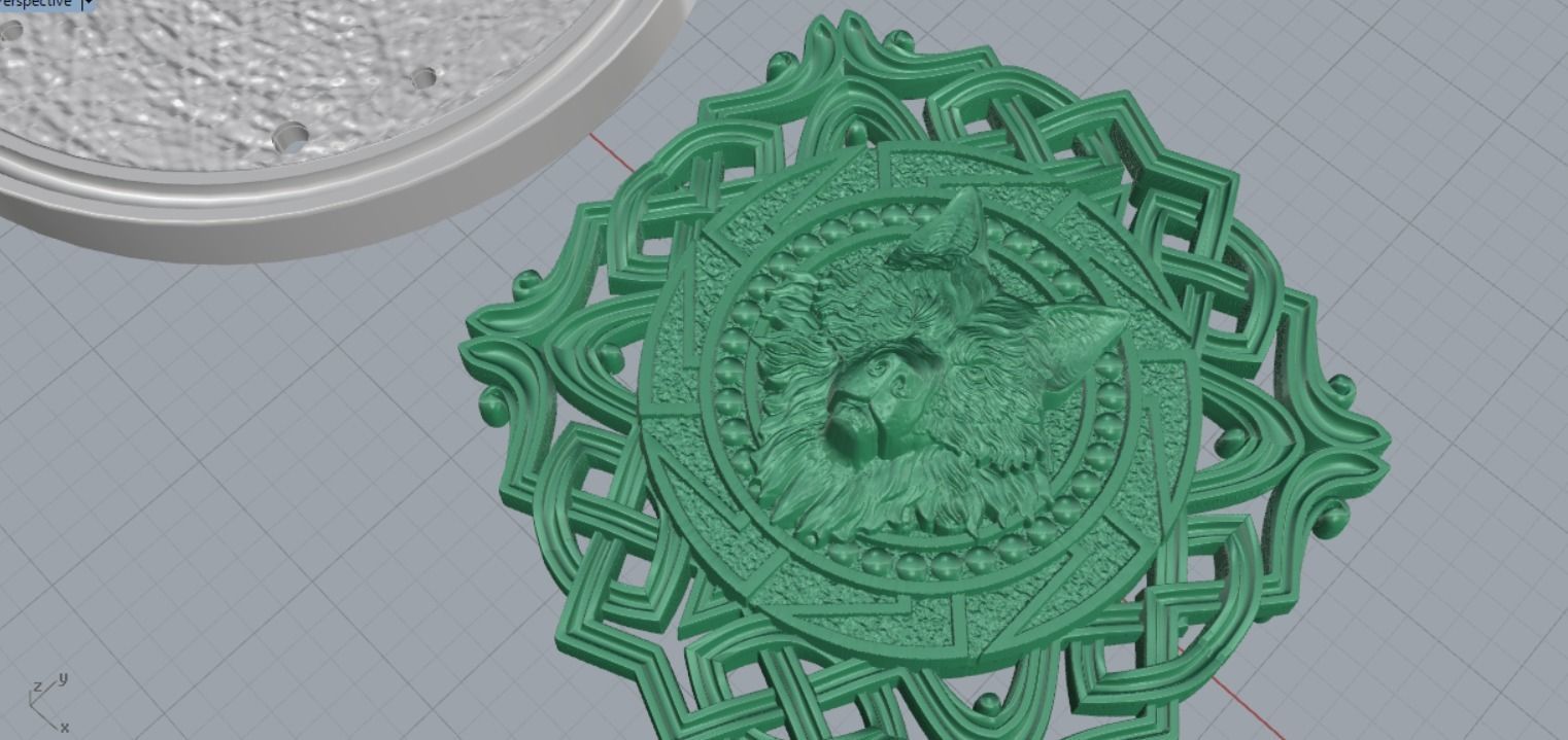 Wolf pendant 3D print model_12