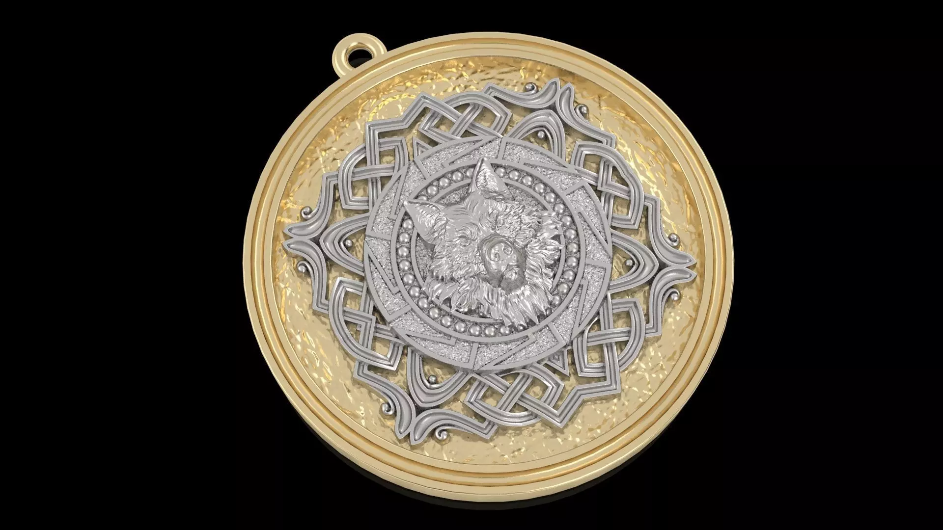 Wolf pendant 3D print model_0