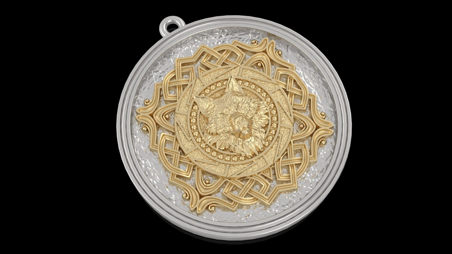 Wolf pendant 3D print model_1